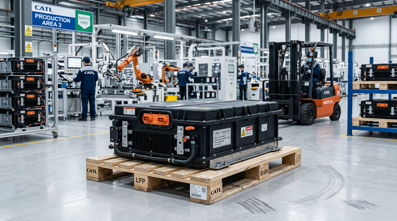 EV battery in flame-retardant engineering plastic case for CATL