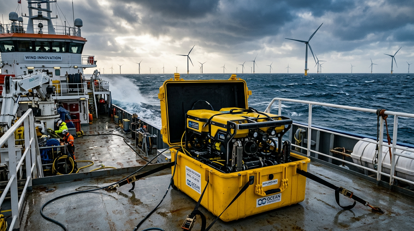 Underwater ROV in IP68 case for offshore wind farm