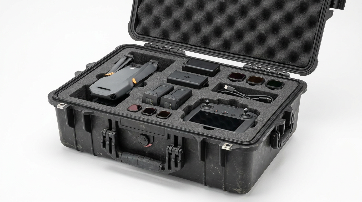 Custom foam insert inside protective case
